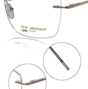 Jodykoes® Premium Rimless Frame for Women and Men: Stylish Rectangle Spectacle Eyeglasses with Anti-Glare Coating