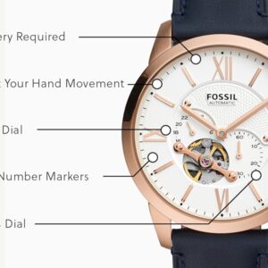Fossil Townsman Auto Analog White Dial Leather Men's Watch-Me3171