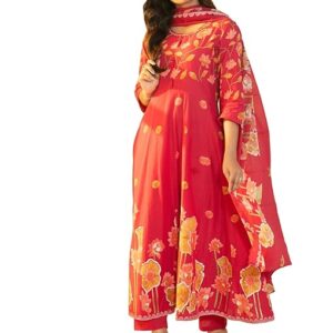 INDO ERA Women's A-Line Pure Cotton Floral Printed Kurta & Pant with Dupatta Set (IESTR10287)